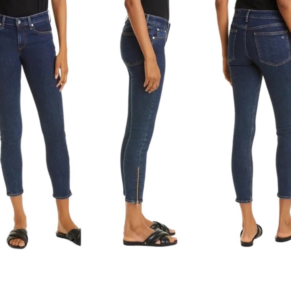 Rag & Bone Cate Mid Rise Ankle skinny jeans with zippers size 27